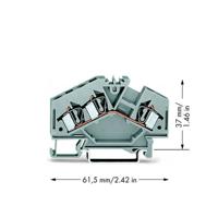 WAGO 281-631 Doorgangsklem 6 mm Spanveer Toewijzing: L Grijs 100 stuk(s)