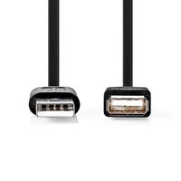 Nedis USB-Kabel | USB 2.0 | USB-A Male | USB-A Female | 480 Mbps | Vernikkeld | 1.00 m | Rond | PVC | Zwart | Doos - CCGB60010BK10