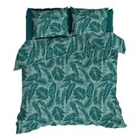 Romanette Calathea Dekbedovertrek - Lits-jumeaux (240x200/220 Cm + 2 Slopen) - Katoen - Teal