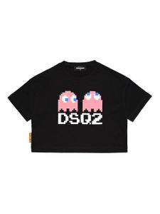 DSQUARED2 KIDS haut crop en coton à imprimé graphique - Noir