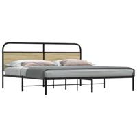 vidaXL Bedframe zonder matras metaal sonoma eikenkleurig 180x200 cm, slaapkamermeubels, tweepersoonsbed, bedstee, bed, tweepersoonsbed, bedbodem