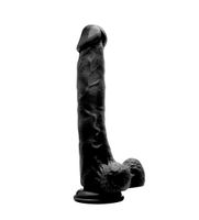 Realistic Cock - 10" - With Scrotum - Black - thumbnail