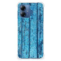 Motorola Moto G14 Stevig Telefoonhoesje Wood Blue