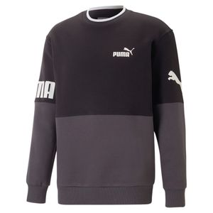 PUMA Power College Block Crew Sweater Zwart Grijs Wit