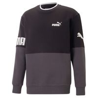 PUMA Power College Block Crew Sweater Zwart Grijs Wit - thumbnail