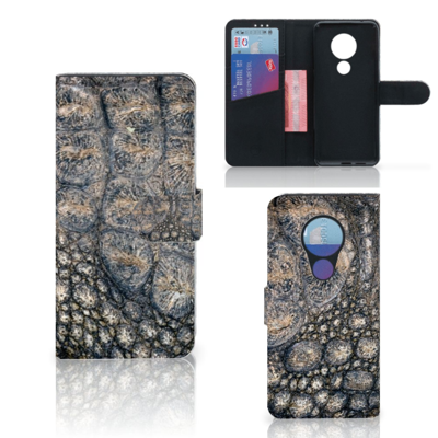 Nokia 7.2 | Nokia 6.2 Telefoonhoesje met Pasjes Krokodillenprint Nokia 7.2 | Nokia 6.2 Telefoonhoesje met Pasjes Krokodillenprint