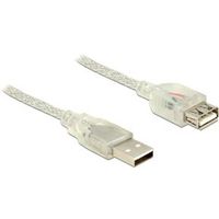 Delock 83880 Verlengkabel USB 2.0 Type-A male > USB 2.0 Type-A female 0,5 m transparant