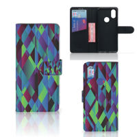 Xiaomi Mi A2 Bookcase Abstract Green Blue