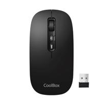 CoolBox W02 draadloze muis, stil, met IA-knop, oplaadbaar, tweehands, drievoudige draadloze verbinding BT3.0, BT5.0 en 2,4 GHz, instelbare DPI, draadloze muis voor laptop, pc, Mac, Apple, zwart