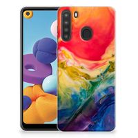 Hoesje maken Samsung Galaxy A21 Watercolor Dark - thumbnail