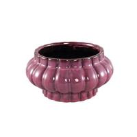 PTMD Sannee Red ceramic pot ribbed wide middle low S