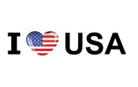 I Love USA vlag sticker 19.6 cm