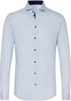 Desoto Heren Overhemd Blauw Unieke Print Cutaway Jersey Slim Fit