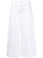 3.1 Phillip Lim pantalon court plissé à taille ceinturée - Blanc