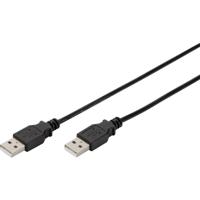 Digitus USB-kabel USB 2.0 USB-A stekker, USB-A stekker 1.00 m Zwart AK-300101-010-S - thumbnail