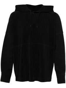 Homme Plissé Issey Miyake hoodie plissé à lien de resserrage - Noir