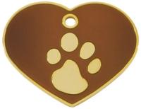 Trixie Large 4x3cm Hart Imprint Goud/bruin