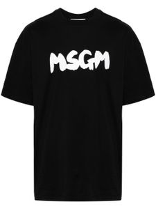 MSGM t-shirt en coton à logo imprimé - Noir