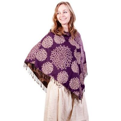 Poncho met capuchon paars - Patipada - M