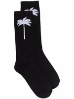 Palm Angels chaussettes à logo intarsia - Noir