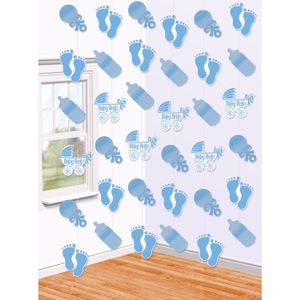 Hangdecoratie Geboorte Baby Blauw - 6 Stuks