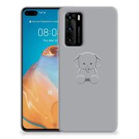 Huawei P40 Telefoonhoesje met Naam Grijs Baby Olifant - thumbnail