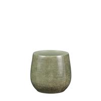 Mica Decorations oliver ronde bloempot groen maat in cm: 22 x 24 - GROEN