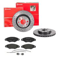 Remmenset, remschijf BREMBO, Remschijftype: Geperforeerd / Geventileerd, Inbouwplaats: Vooras, u.a. für Renault, Nissan - thumbnail