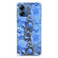 Case voor Motorola Moto G14 Flowers Blue - thumbnail