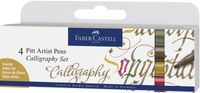 Faber Castell FC-167505 Tekenstift Faber-Castell Pitt Artist Pen Kalligrafieset Van 4st - thumbnail