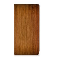 Motorola Moto G73 Book Wallet Case Donker Hout - thumbnail