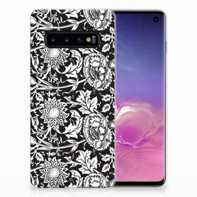 Samsung Galaxy S10 TPU Case Black Flowers Samsung Galaxy S10 TPU Case Black Flowers