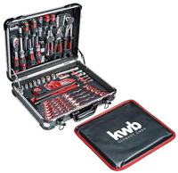 kwb Gereedschapskoffer, 80-delige gereedschapsset, van robuust aluminium, afsluitbaar, gevoerd met gereedschapsinzetstukken van schuim, hoogwaardige gereedschapsset, ideaal voor werkplaats en onderweg