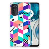 Motorola Moto G52/G82 TPU Hoesje Blokken Kleurrijk