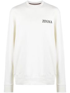 Zegna sweat à logo poitrine imprimé - Blanc