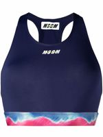 MSGM brassière de sport à imprimé tie dye - Bleu