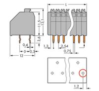 WAGO 250-1404 Veerkrachtklemblok 0.50 mm² Aantal polen 4 Grijs 1 stuk(s) - thumbnail