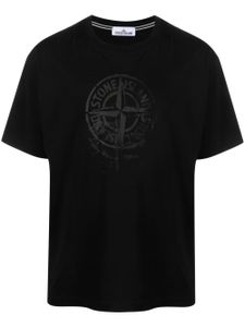 Stone Island t-shirt en coton à imprimé Compass - Noir