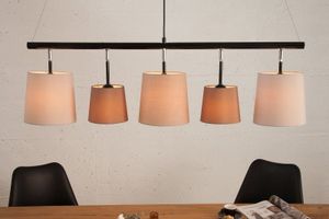 Design hanglamp LEVELS 100cm bruin beige linnen kapjes Design by KARE - 38826