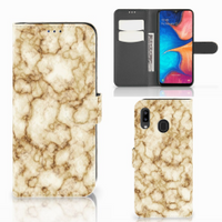 Samsung Galaxy A30 Bookcase Marmer Goud - thumbnail