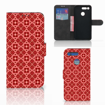 Honor View 20 Telefoon Hoesje Batik Rood