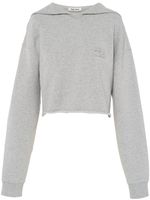 Miu Miu sweat à logo brodé - Gris