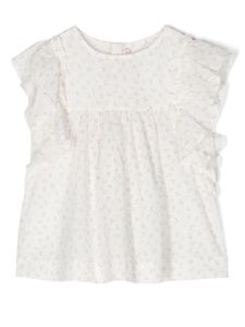 Bonpoint blouse sans manches à volants - Blanc