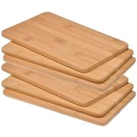 Set van 6x houten bamboe snijplanken / broodplanken 22 x 14 cm