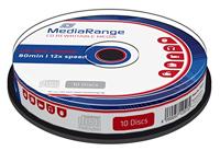 MediaRange CD-RW 700MB|80min 12x schrijfsnelheid, herschrijfbaar, 10 Cakebox