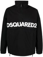 DSQUARED2 logo-print poplin half-zip jacket - Noir