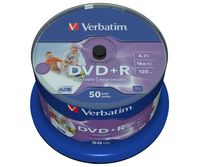 Verbatim DVD+R Wide Inkjet Printable No ID Brand 4,7 GB 50 stuk(s) - thumbnail