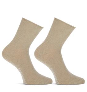 MARC MARCS Marc Marcs - Blackpool 2-pack damessokke Beige Textiel Printjes Unisex