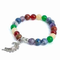 Edelsteen Armband 7 Chakra met Maan bedel - 8 mm