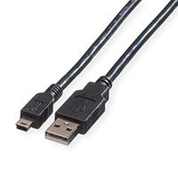 ROLINE USB 2.0 kabel, type A - 5-pin mini, zwart, 3m